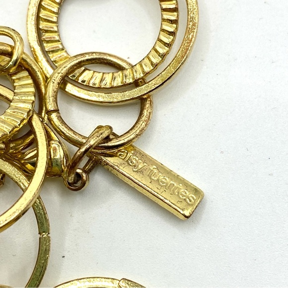 DAISY FUENTES Gold Tone Ring Link Long Necklace - Picture 8 of 10